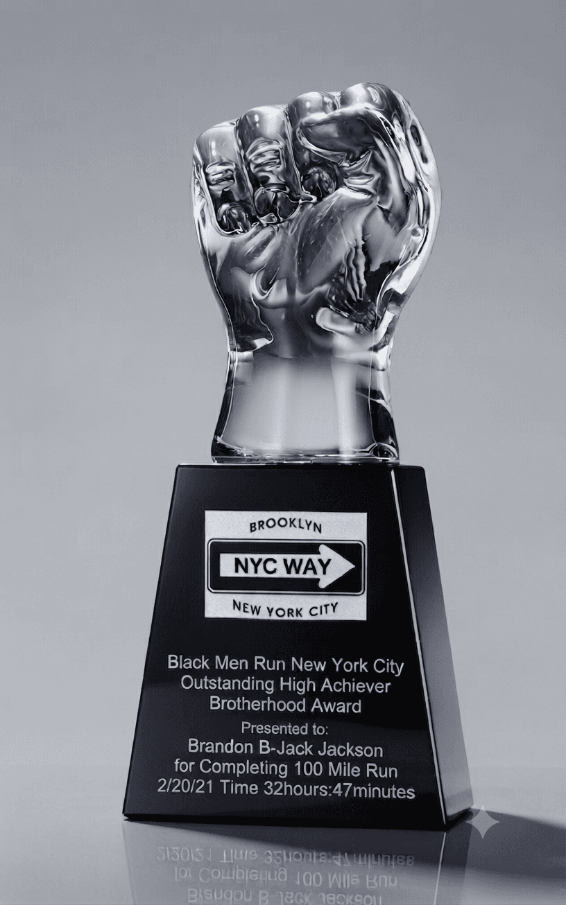 Custom Cut crystal award 30