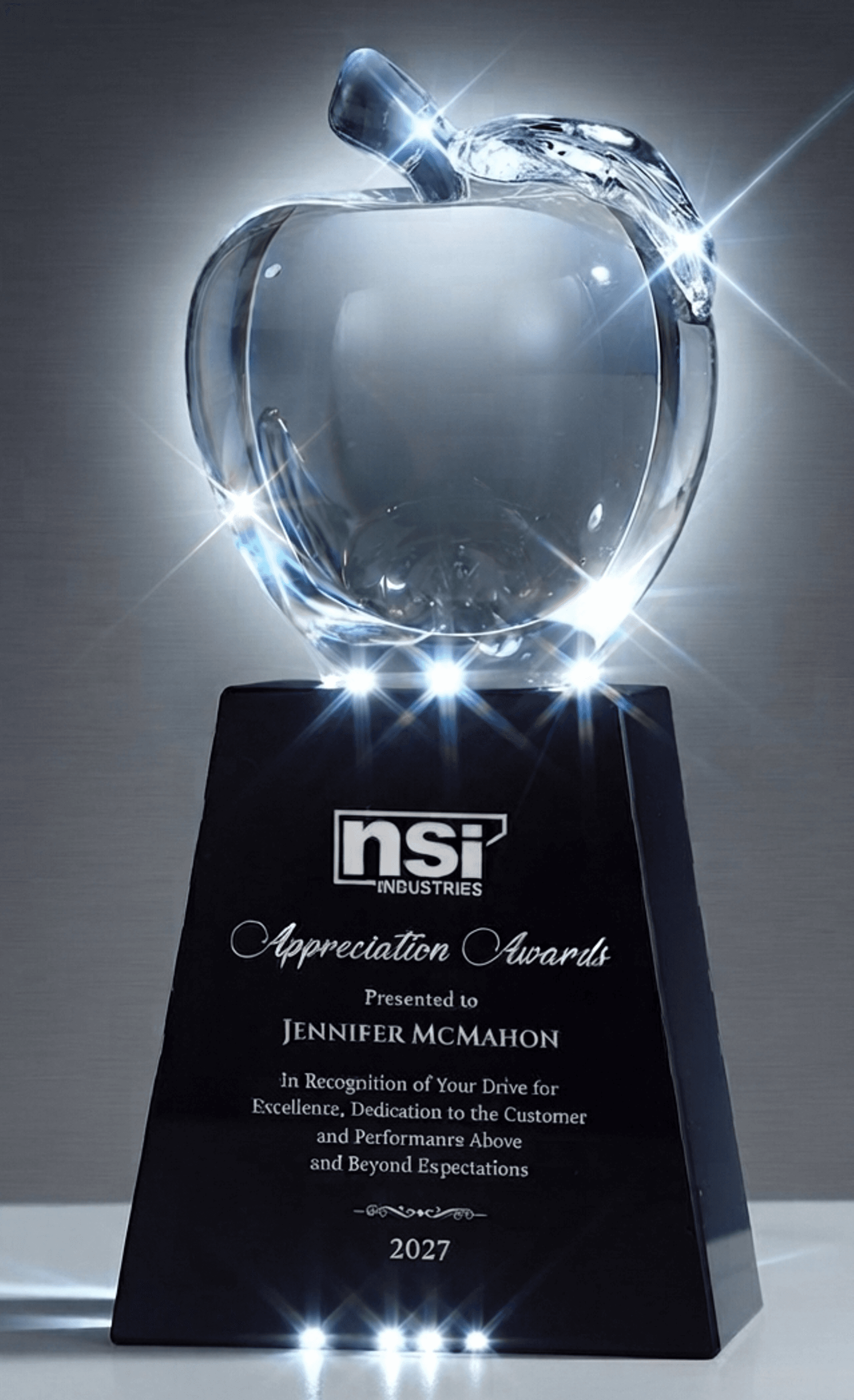 Educational crystal award 14