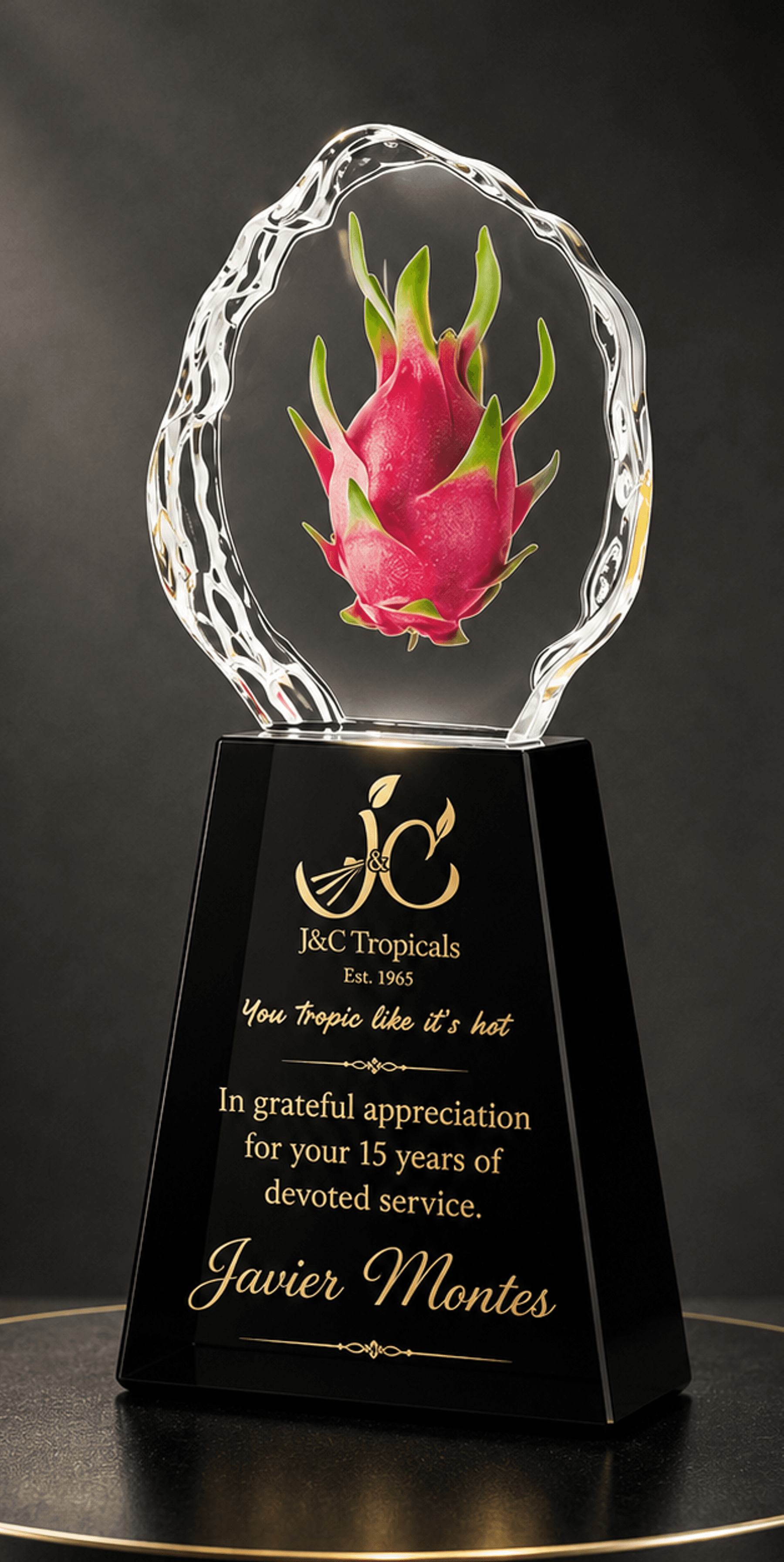 Fruit & Ornament crystal award 11