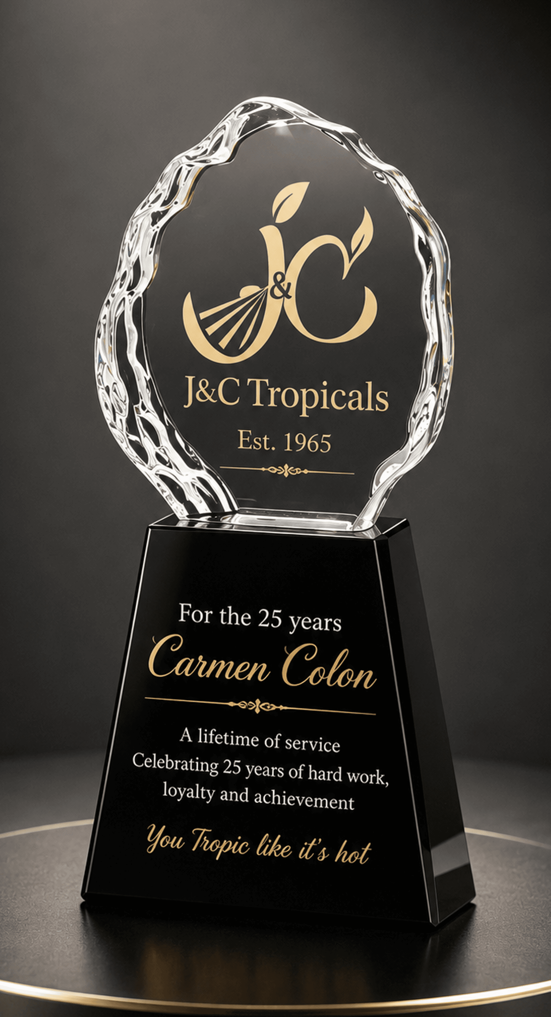 Fruit & Ornament crystal award 15