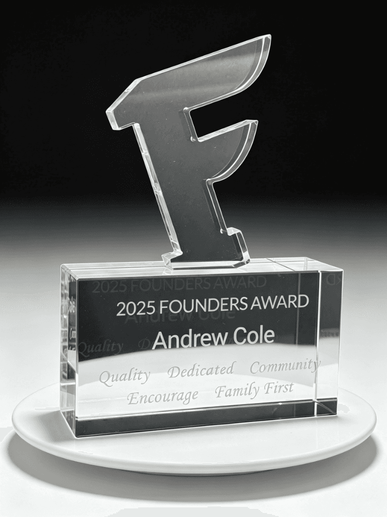 Custom Cut crystal award 25