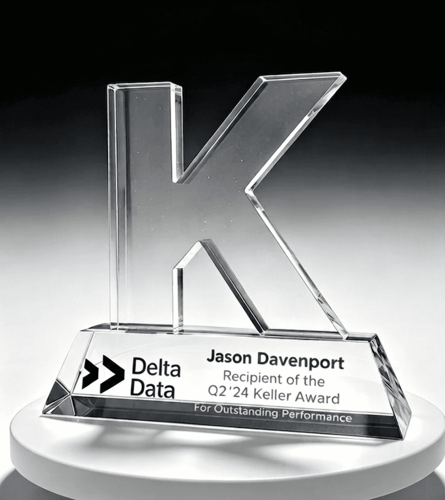 Custom Cut crystal award 30