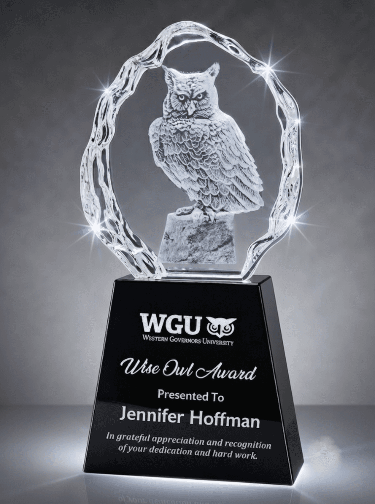 Educational crystal award 14