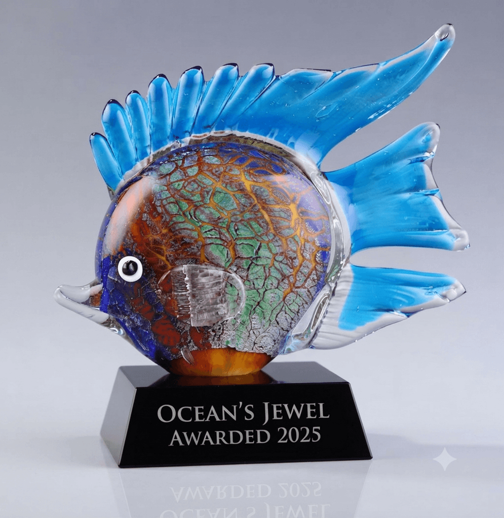 Handblown Art crystal award 14