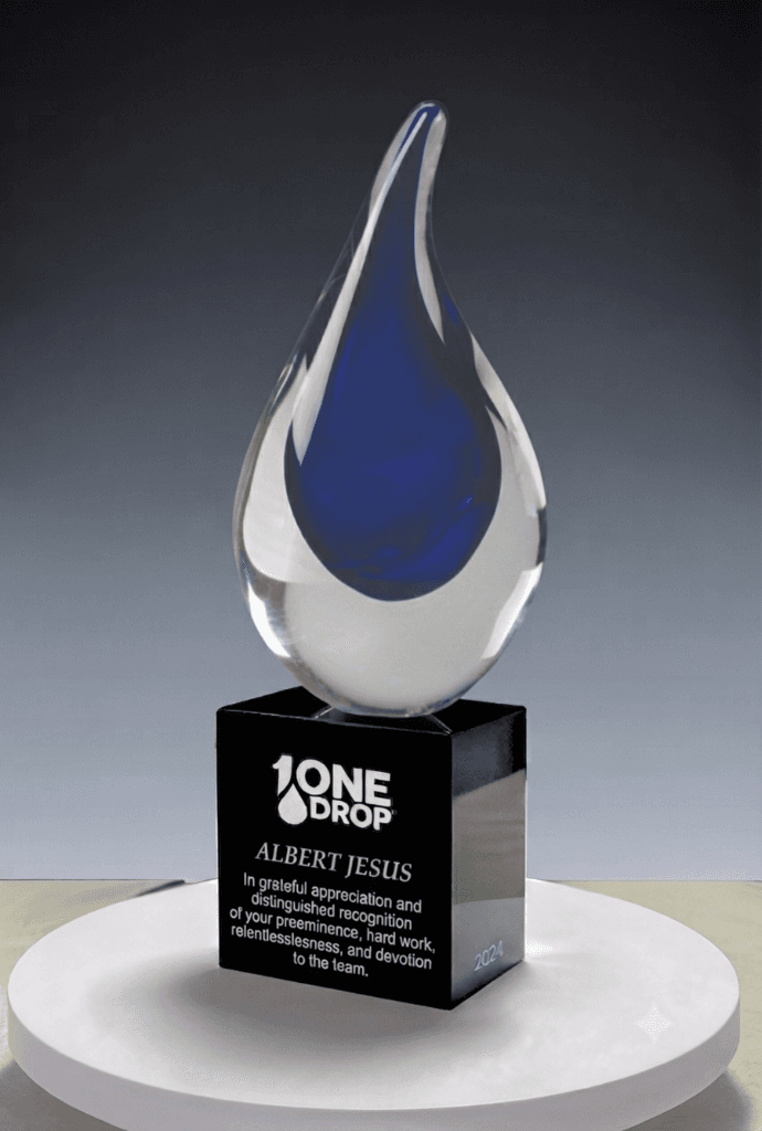 Handblown Art crystal award 6