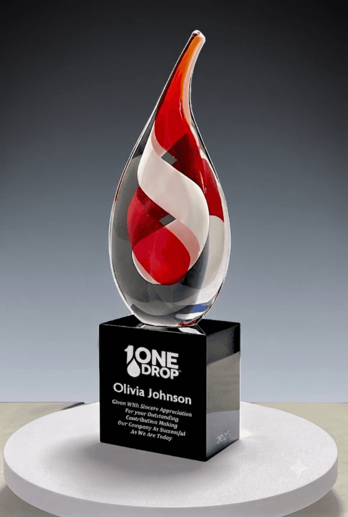 Handblown Art crystal award 7