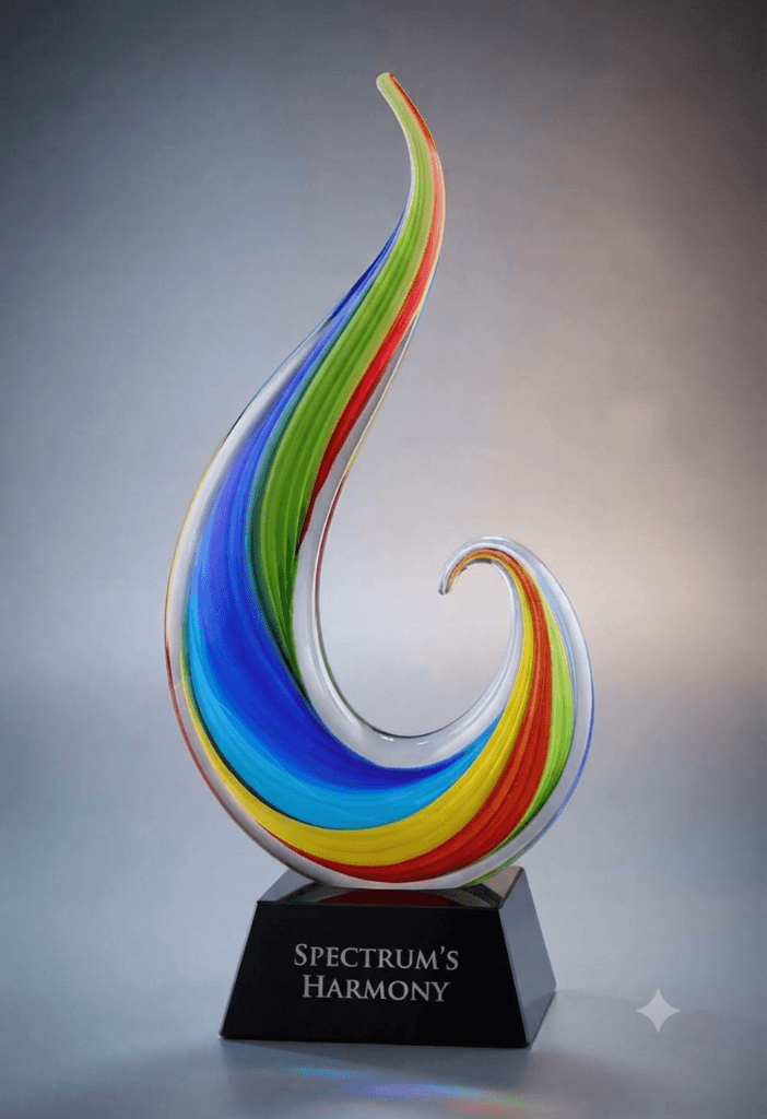 Handblown Art crystal award 12