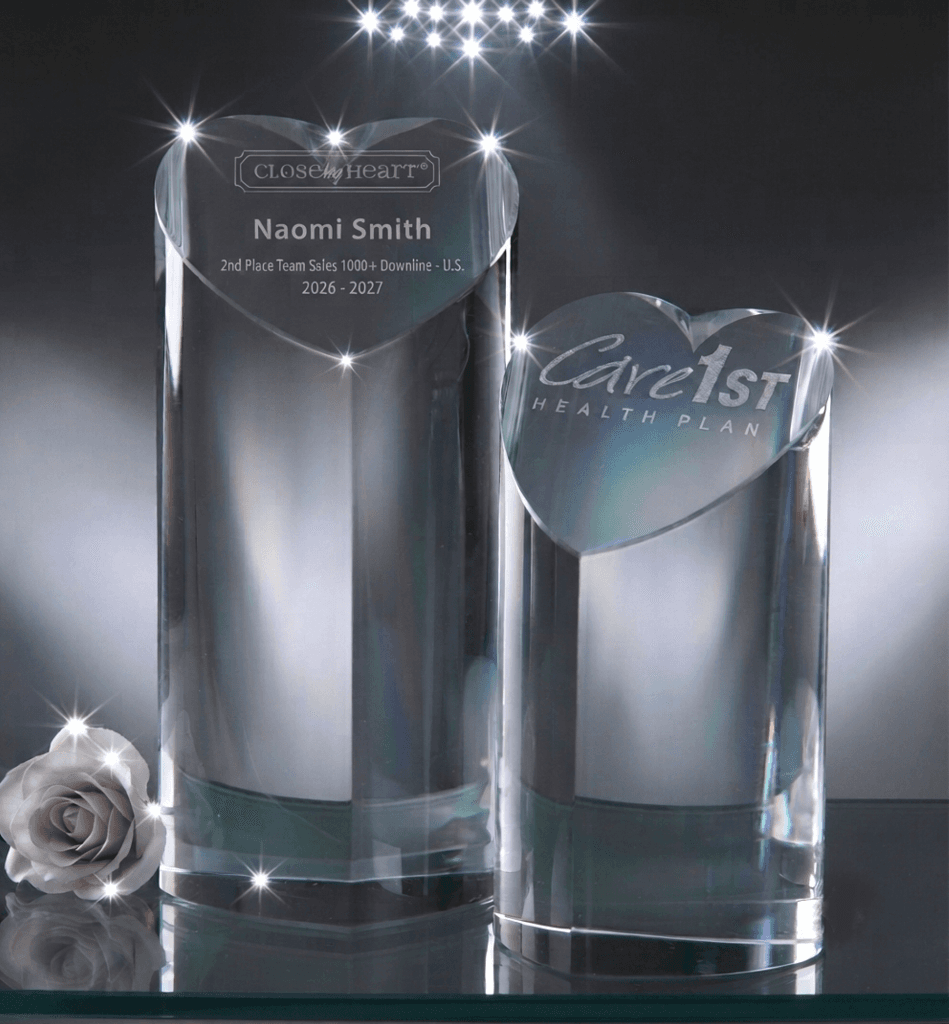 Stars · Hearts crystal award 6