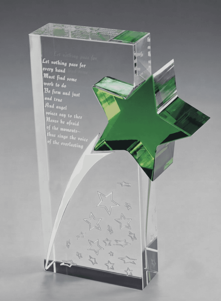 Stars · Hearts crystal award 14