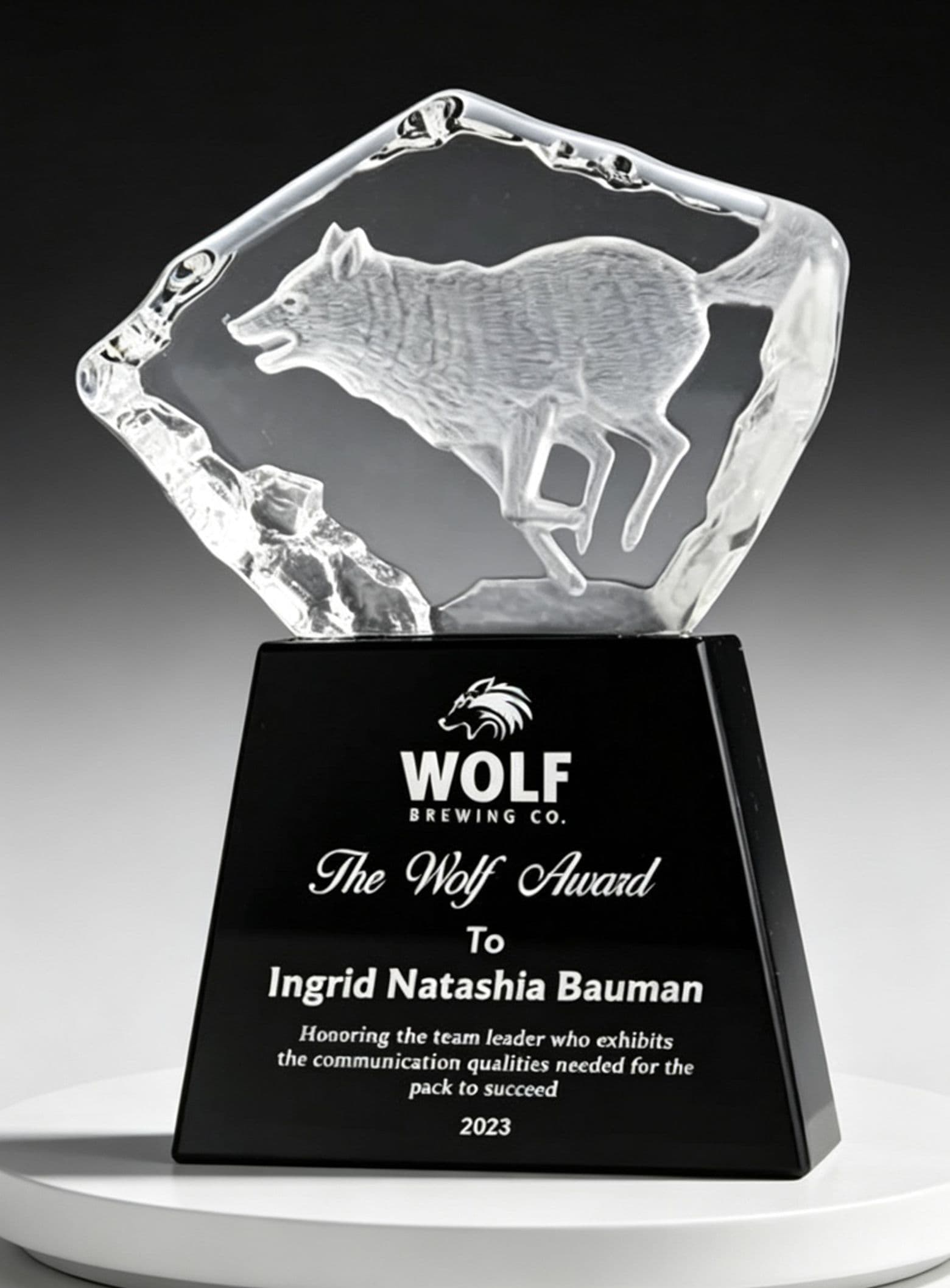 Animal crystal award 8